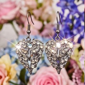 Celestial Pave Angel Wing Hearts