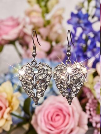 Celestial Pave Angel Wing Hearts