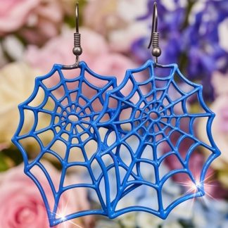 Electric Blue Cobweb Dangles