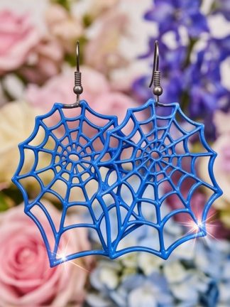 Electric Blue Cobweb Dangles