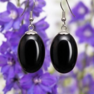 Black Onyx-Style Drop Earrings