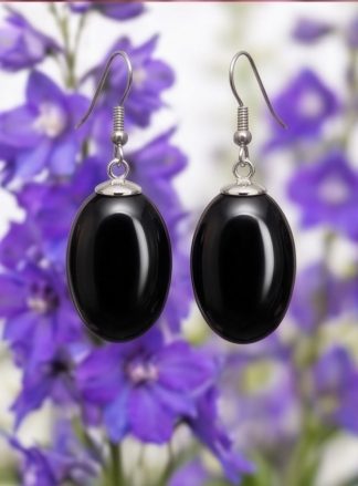 Black Onyx-Style Drop Earrings