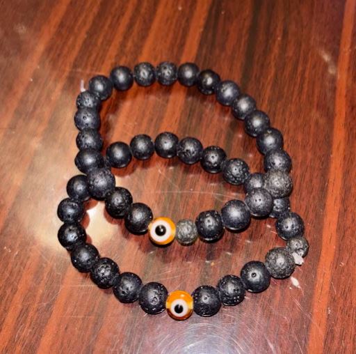 Evil Eye & Lava Grounding Bracelet